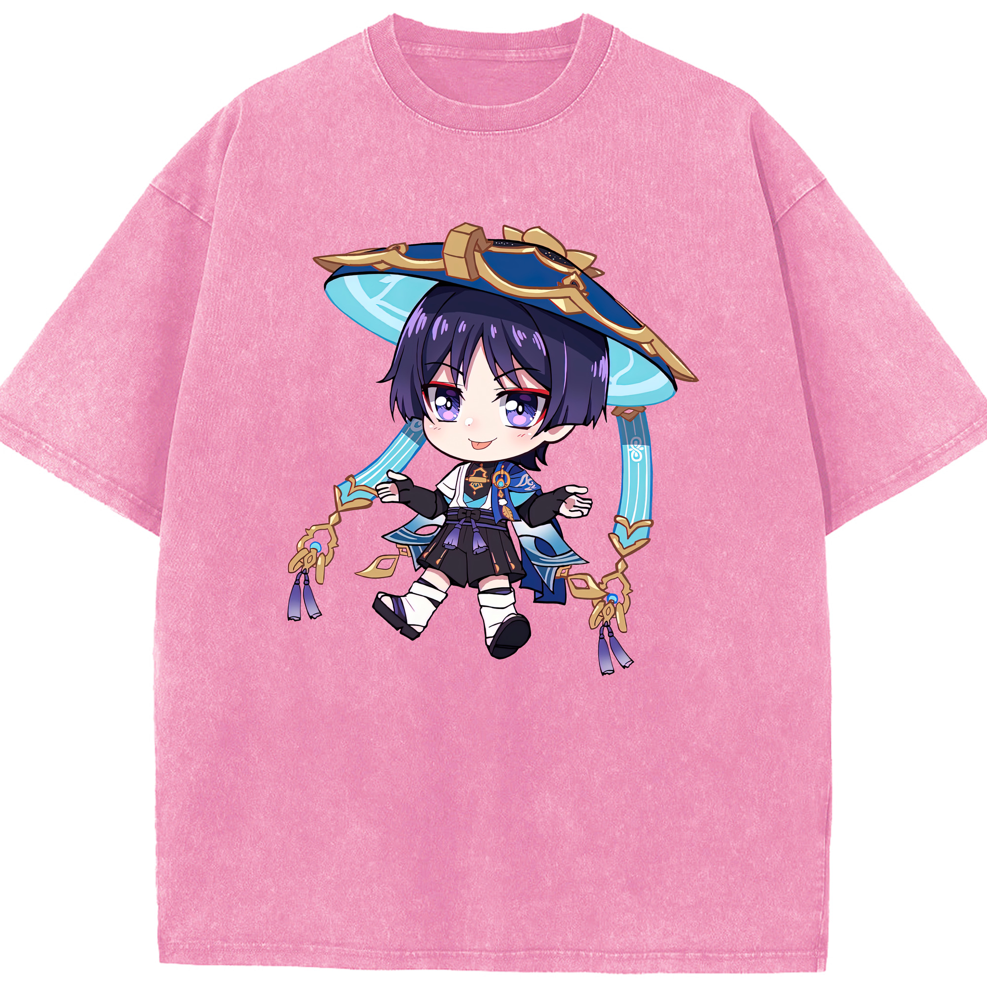 げんし神 さんペい genshin Sanpei 綿100% ヴィンテージ風 半袖Tシャツ（フロントプリント）